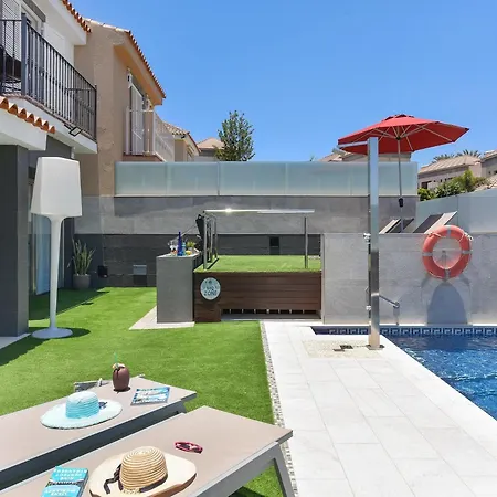 Meloneras Deluxe Luxury Retreat In Gran Canaria Private Heated Pool Garden Terrace Bbq Fitness Walking Distance Of Meloneras, ヴィラ
